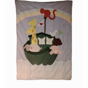 Noah's Ark Applique Quilt Baby‎ Toddler  Unisex Rainbow Animals